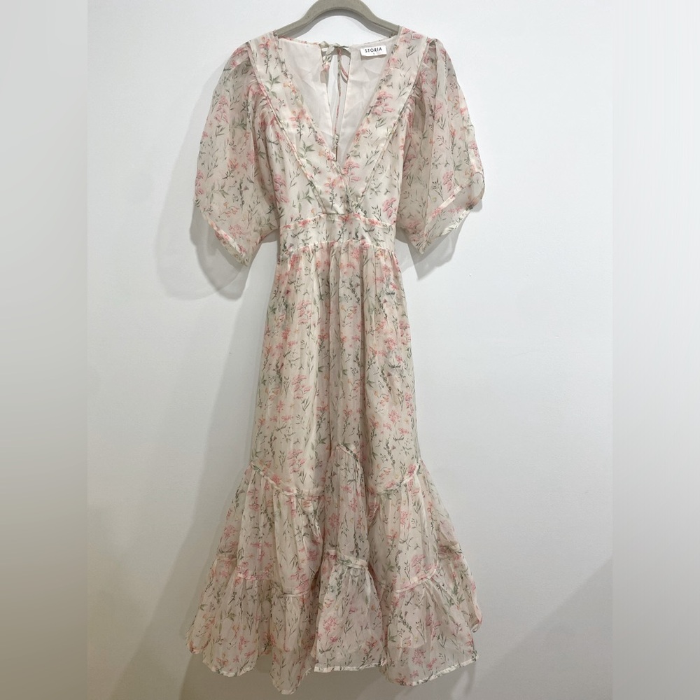 Beautiful Floral Pink and White Dress from 1861 Boutique